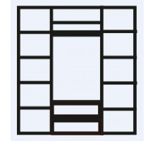 Четырехстворчатый шкаф для одежды Венеция ВНШ2/41 (дуб седан)